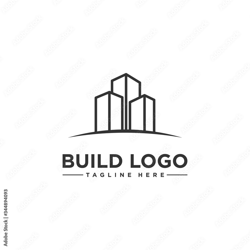 Simple building vector logo concept