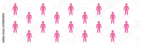 Social distancing set of icons