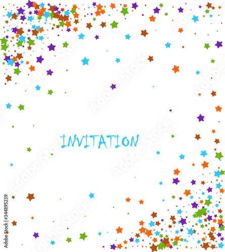 Colorful celebration background with confetti isolated on white, Abstract background with many splattered falling round glitter pieces.