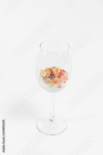 diced vegetables on an isolated background
