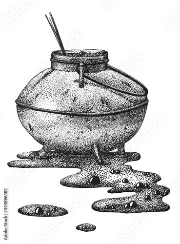 Ink pot with potion soup photo