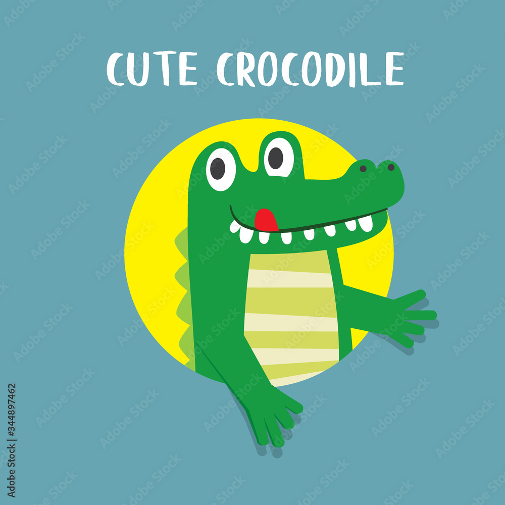 Obraz premium Cute crocodile icon, vector illustration