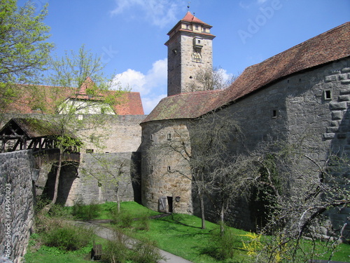 Spitalbastei mit Spitaltor als Altstadtidylle mit Stadtmauer und Wehranlage in Rothenburg ob der Tauber photo