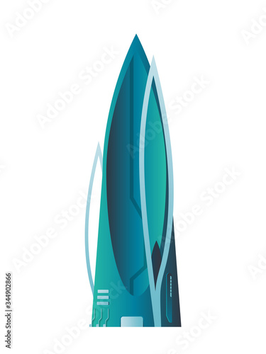 Futuristic urban architecture. The building of the future. Element for science fiction and fantasy. Isolated. Vector.