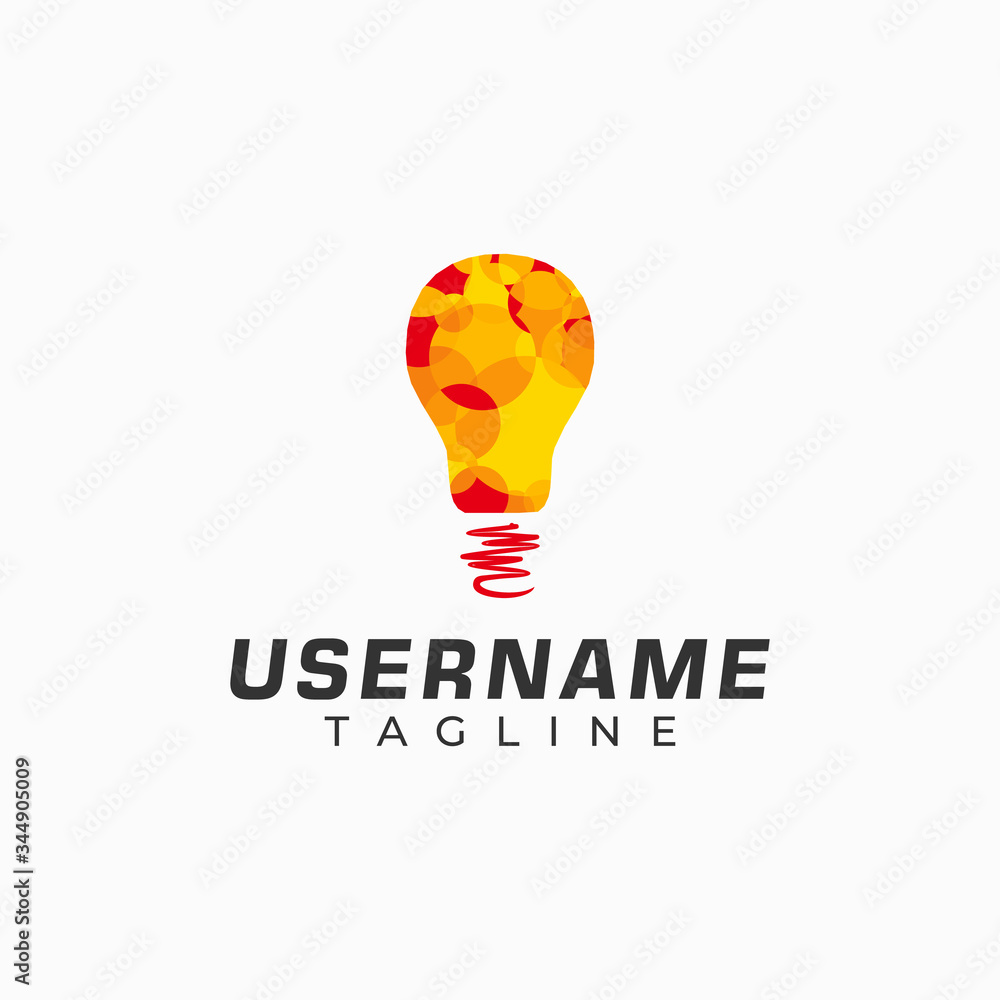 Abstract bulb template logo in red, orange and yellow. Abstract bulb template logo in red, orange and yellow.