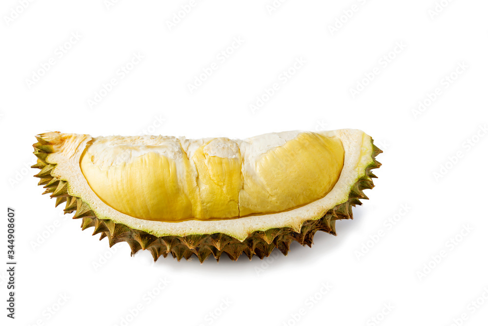 Fototapeta premium durian Cut piece isolated on a white background