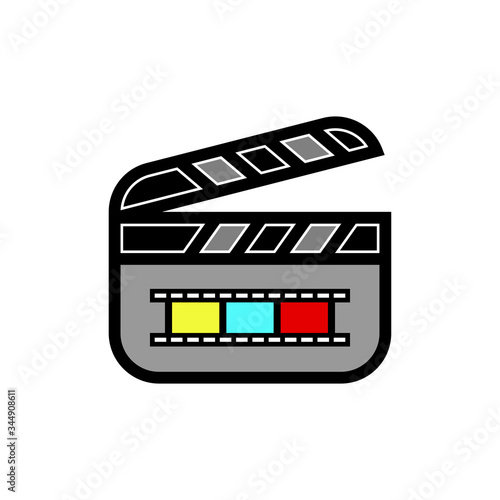 clapper icon trendy flat design