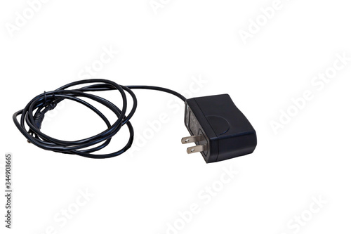 adapter Black for mobile phone charging isolated on white background