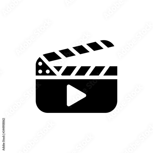 clapper icon trendy flat design