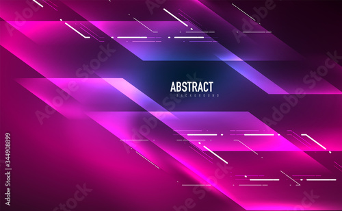 Dynamic neon shiny abstract background. Trendy abstract layout template for business or technology presentation, internet poster or web brochure cover, wallpaper