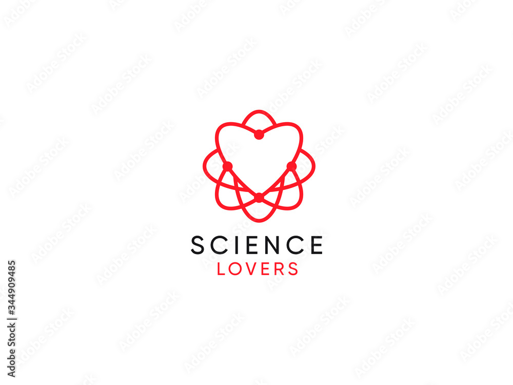 Science laboratiry sign, molecular new technology symbol.DNA logo design template