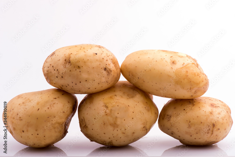 potatoes on a white background potatoes on a white background