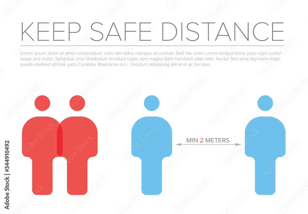 Covid-19 Prevention Distance Flyer Layout Stock Template | Adobe Stock