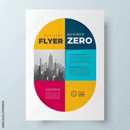 Flyer Zero number theme design template cover