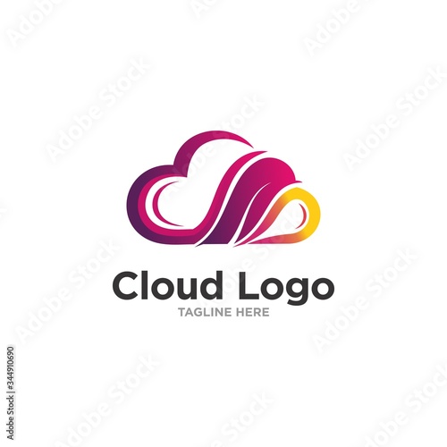 creative cloud technology logo template