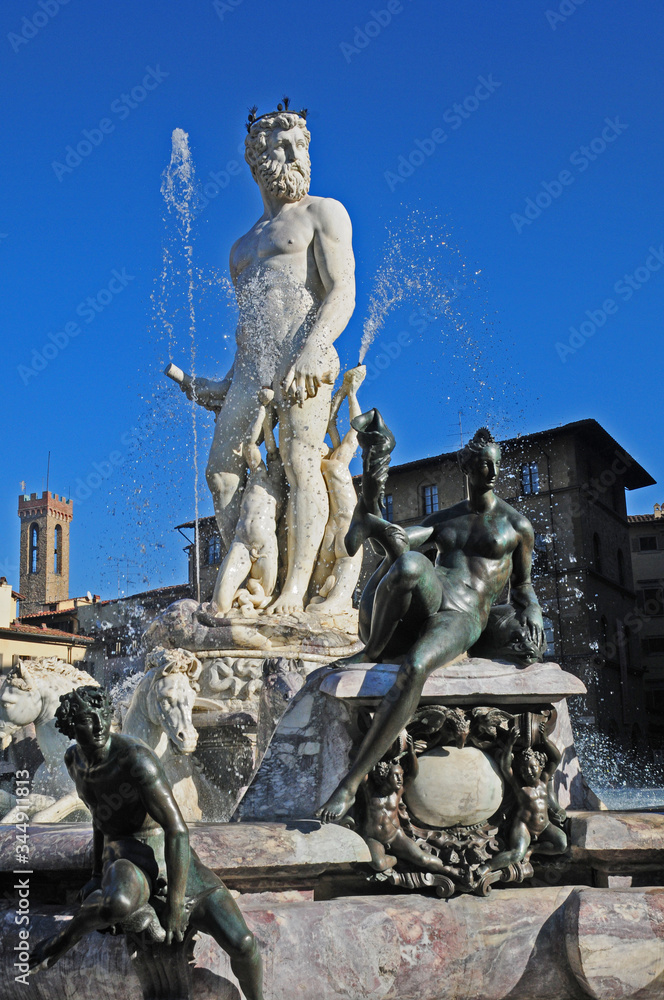 Obraz premium Firenze, la fontana del Nettuno