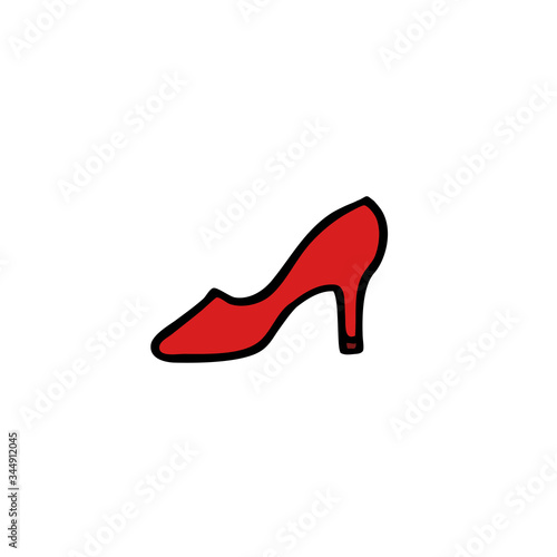 womens shoes doodle icon, vector illustration