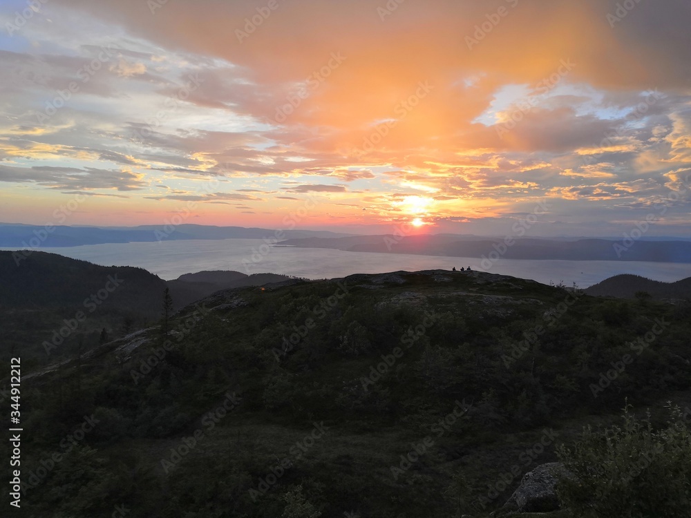 sunset fjord