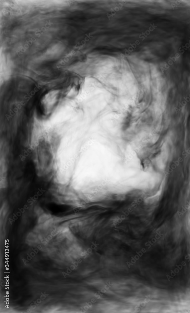 Circle made of black smoke close-up on a white background. Circle made of black smoke close-up on a white background.