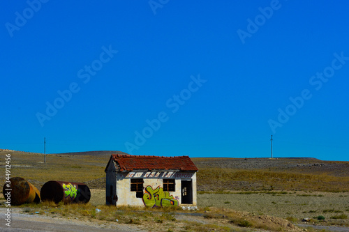 A farm house with beautiful blue sky