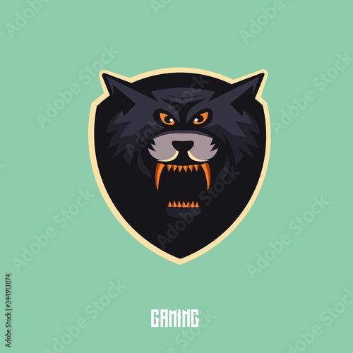 Jaguar mascot logo design with modern illustration concept style for badge, emblem and t shirt printing. Angry jaguar illustration for sport and e-sport team
