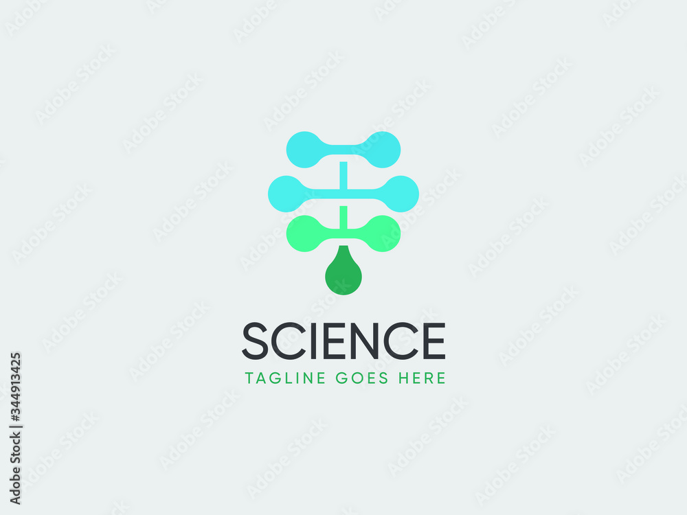 Obraz premium Science laboratiry sign, molecular new technology symbol.DNA logo design template