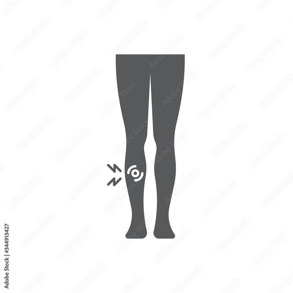 shin pain vector icon symbol isolated on white background shin pain vector icon symbol isolated on white background