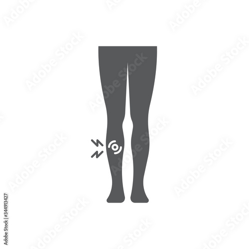shin pain vector icon symbol isolated on white background
