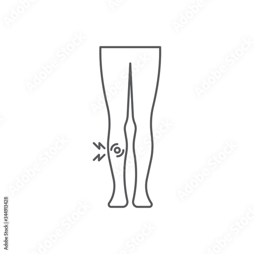 shin pain vector icon symbol isolated on white background