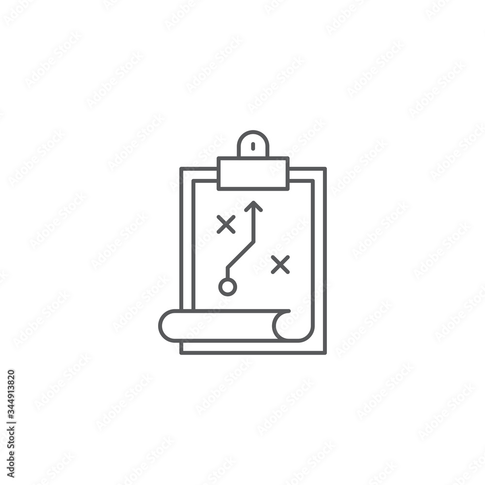 Strategy clipboard vector icon symbol strategy isolated on white background Strategy clipboard vector icon symbol strategy isolated on white background