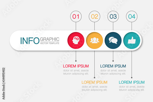 Vector iInfographic template for business, presentations, web design, 4 options.