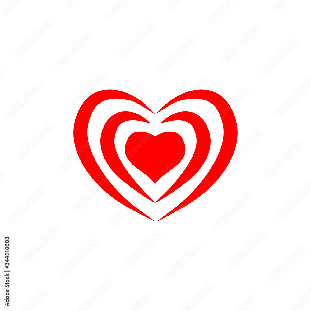 Heart love icon in trendy flat design Heart love icon in trendy flat design