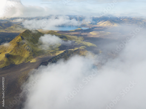 Flying above the volcanic land-Iceland 
