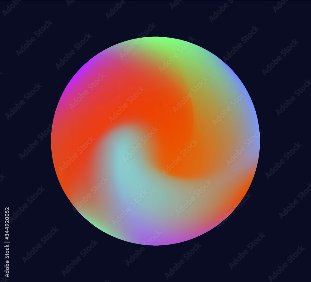 Gradient orb, colorful circle in neon holographic tones.