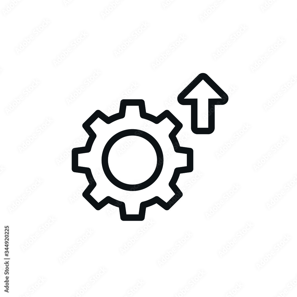 Upload Gear icon, Settings Symbol- vector sign isolated on white background