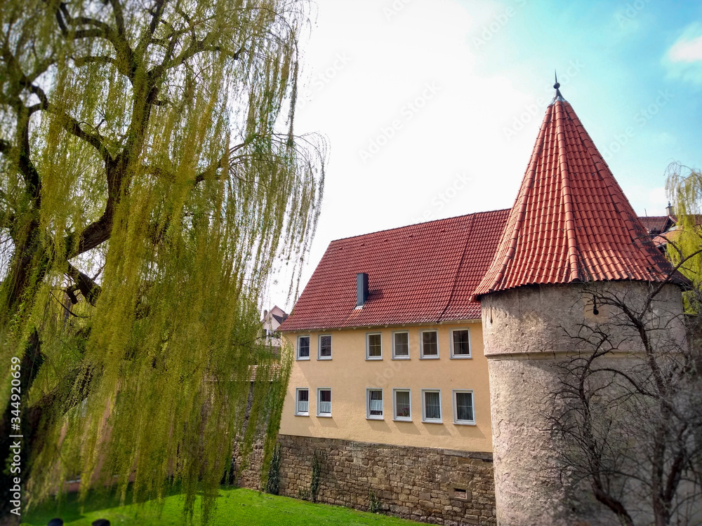 Small castle at the sunny Rottenburg am Neckar