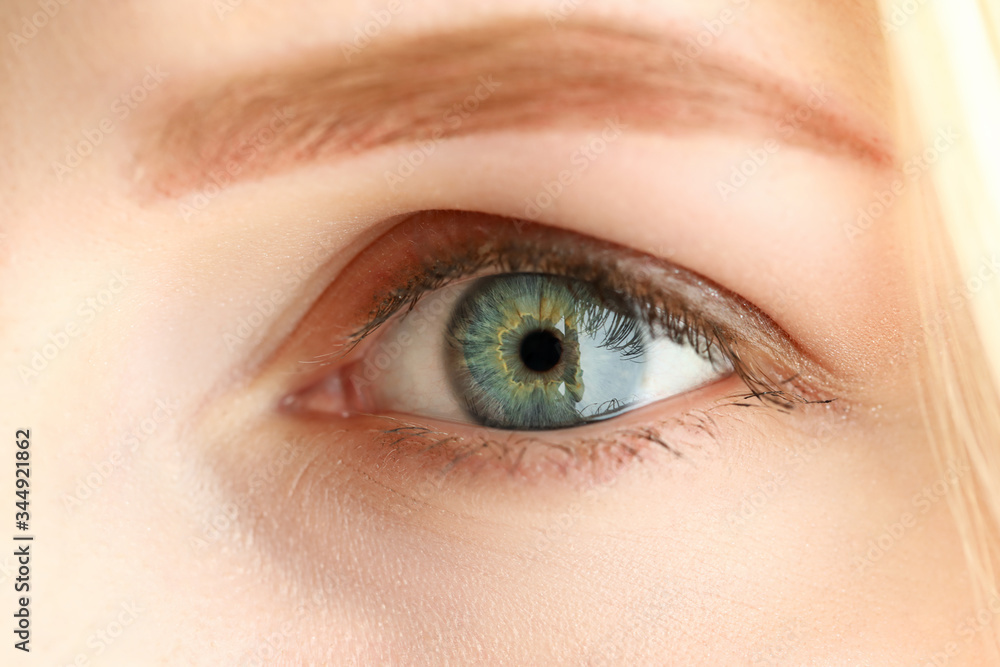 Female left grey green coloured amazing eye Female left grey green coloured amazing eye