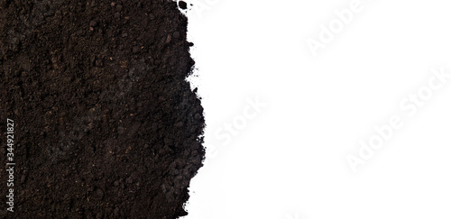 Soil or dirt crop isolated on white background. Planting concept. Working in the spring garden photo