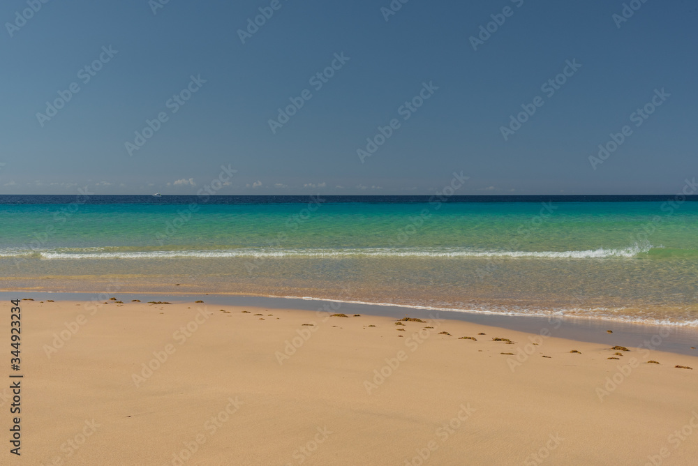 paradisiacal tropical beach on the dunes