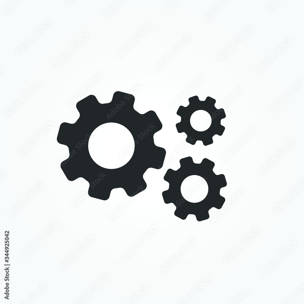 Black gear icon. Simple flat design. Vector illustration Black gear icon. Simple flat design. Vector illustration