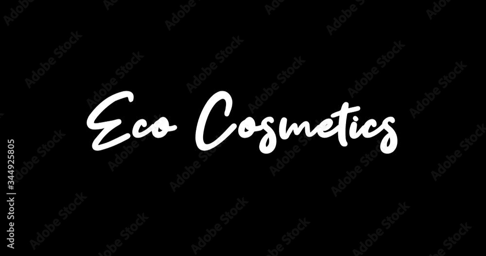 Eco Cosmetics White Color Cursive Font Transition on Green Background Stock Video Eco Cosmetics White Color Cursive Font Transition on Green Background Stock Video