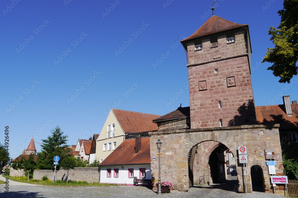 Wolframs-Eschenbach mittelalterliche Stadt mit Stadtmauer und Toren