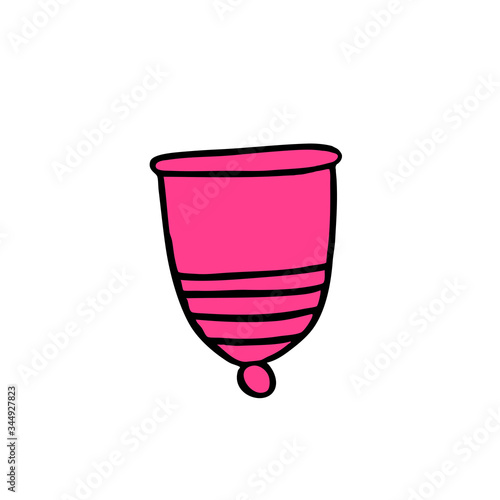 menstrual cup doodle icon, vector illustration