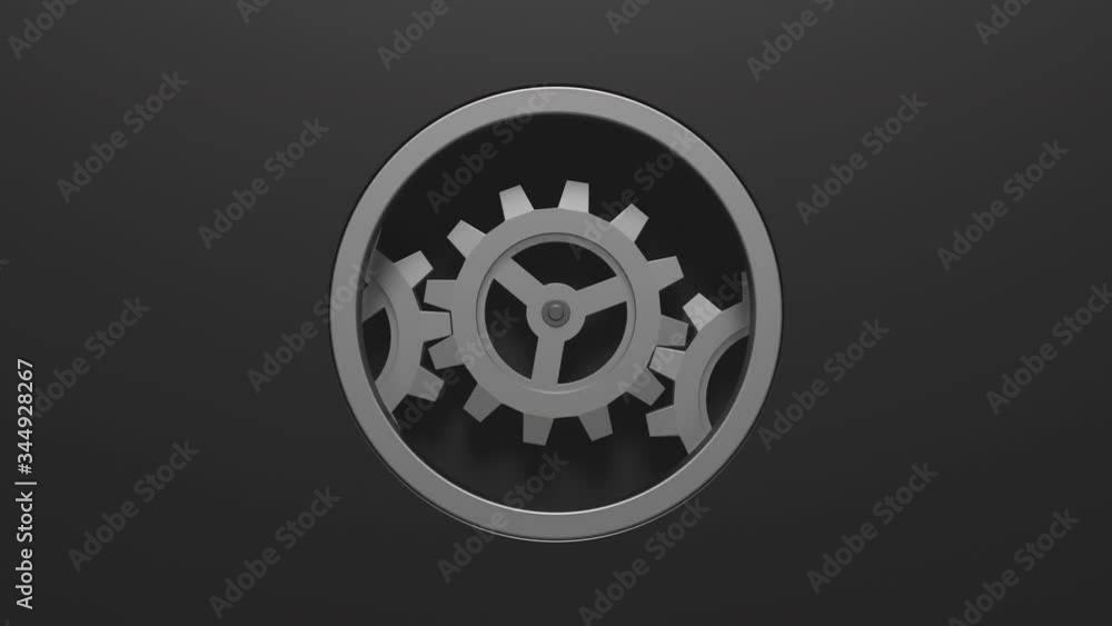 Spinning gear. 3D loop animation with 4K resolution. Spinning gear. 3D loop animation with 4K resolution.