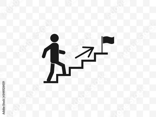 Stairs, stairwell, walks up icon. Vector illustration, flat design.