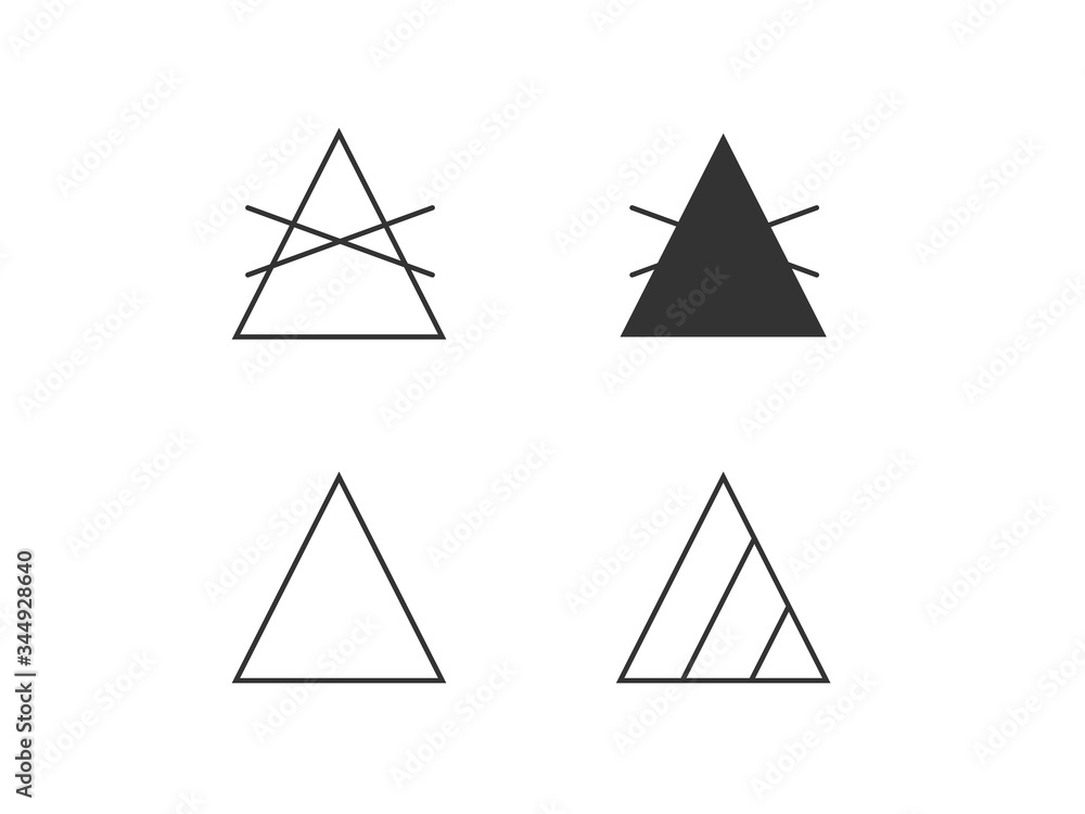 Laundry symbols, Bleaching symbols. Vector illustration, flat design.