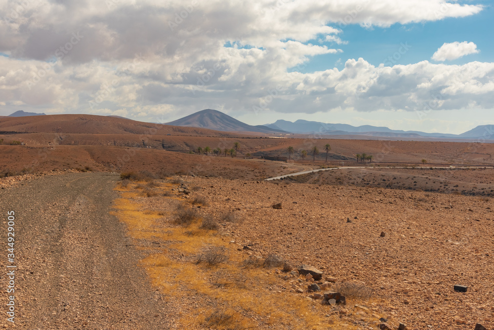 colorful desert of Fuerteventura in Spain Canary islands