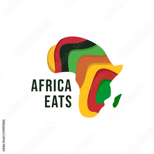 Vector colorul africa logo combination. Safari symbol or icon. Unique continent logotype design template.