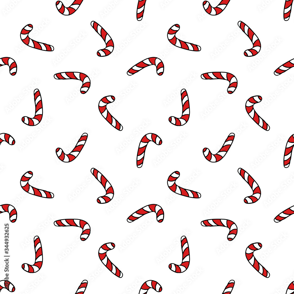 Christmas candy seamless doodle pattern, vector illustration Christmas candy seamless doodle pattern, vector illustration