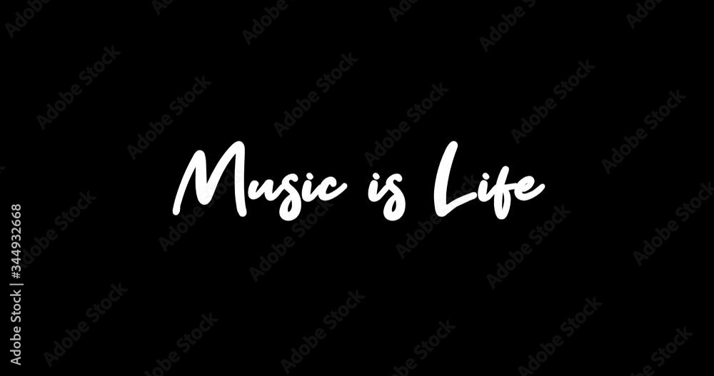 Music is Life White Color Cursive Font Transition on Green Background Stock Video Music is Life White Color Cursive Font Transition on Green Background Stock Video